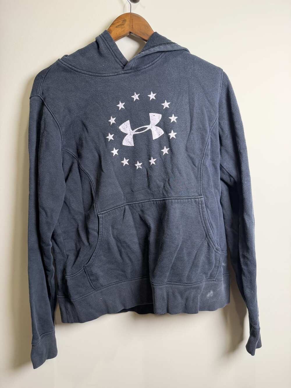 Under Armour Freedom Graphic Pullover Hoodie Gray Size Medium